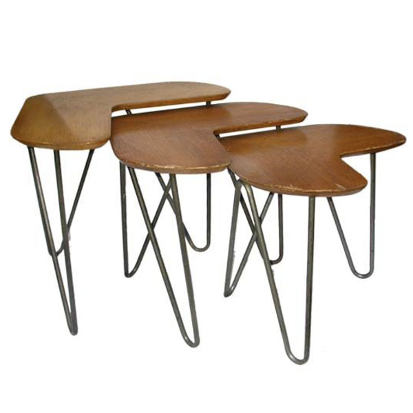 Jacques Hitier Gigognes nesting Tables | Table Gigognes Tubauto de Jacques Hitier | Table 1950s