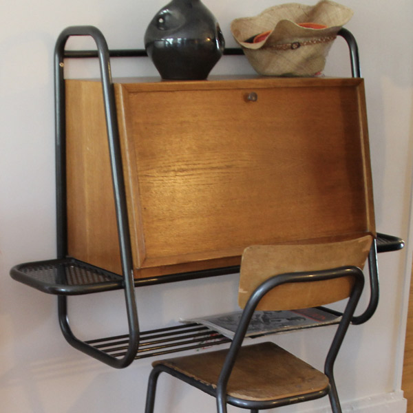 Jacques Hitier walled desk | Secrétaire mural de Jacques Hitier | Desk 1950s | appartement témoin Auguste Perret | Le Havre | 2013